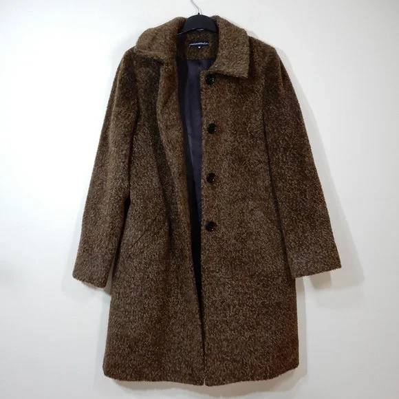 SOFIA CASHMERE Wool & Suri Alpaca Blend Car COAT Size 12 L Brown NEW $1195 - Picture 8 of 11